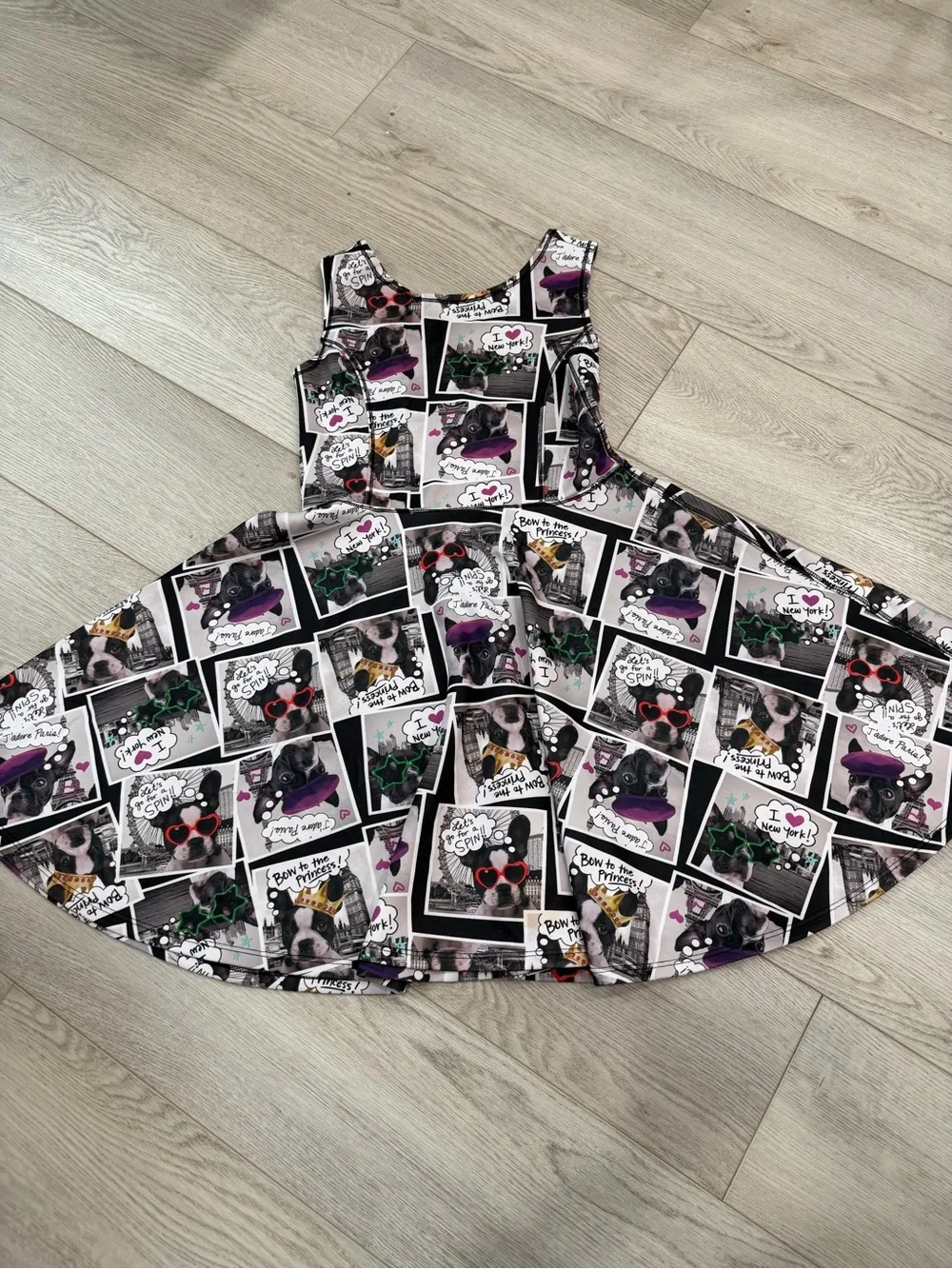 Place Girls Black & Purple Photo-Panel Dress